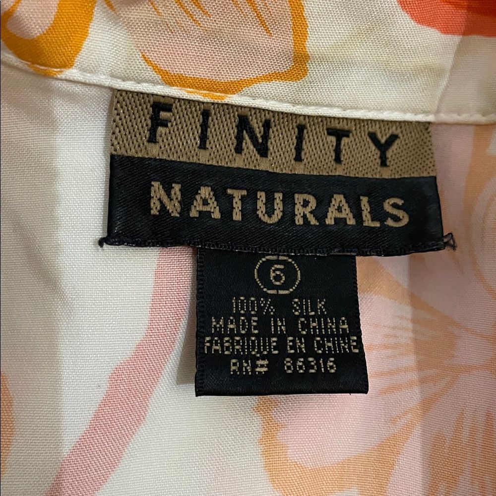 Finity Naturals VTG 90s Silk Hawaiian Floral Button Up Top Shirt Womens Size 6 - Picture 2 of 8